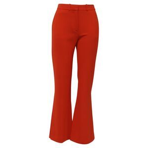 Victoria Beckham High-Rise Wide-leg Trousers In Orange Polyester